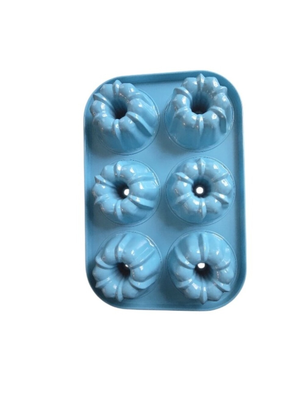 Pampered Chef Blue 6-Cavity Mini Bundt Pan